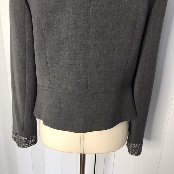 Tahari Arthur S. Levine Size‎ 8 Gray w/ Gray Multi Trim Jacket Long Sleeve - Picture 7 of 13